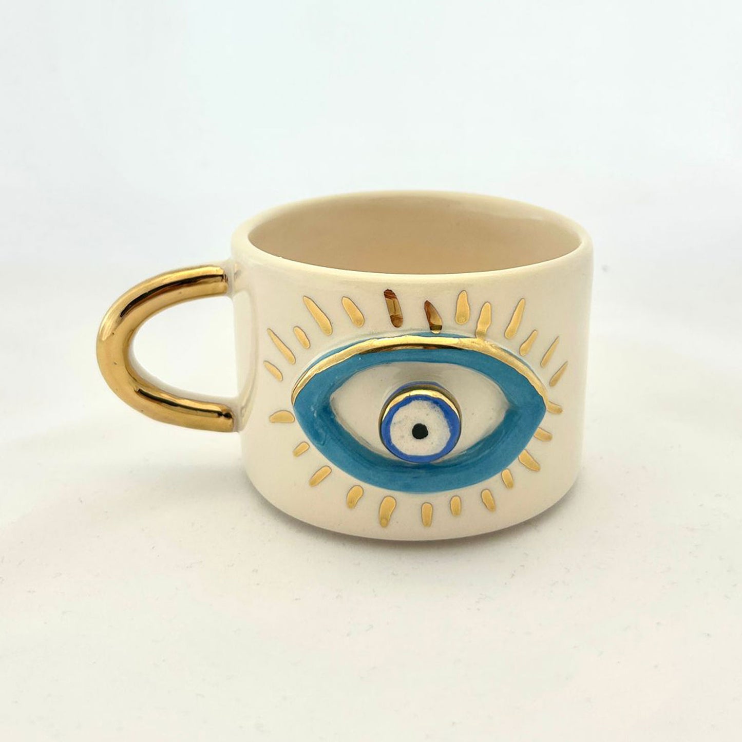 "Auge" - Handgemachte Keramiktasse | 24k Gold