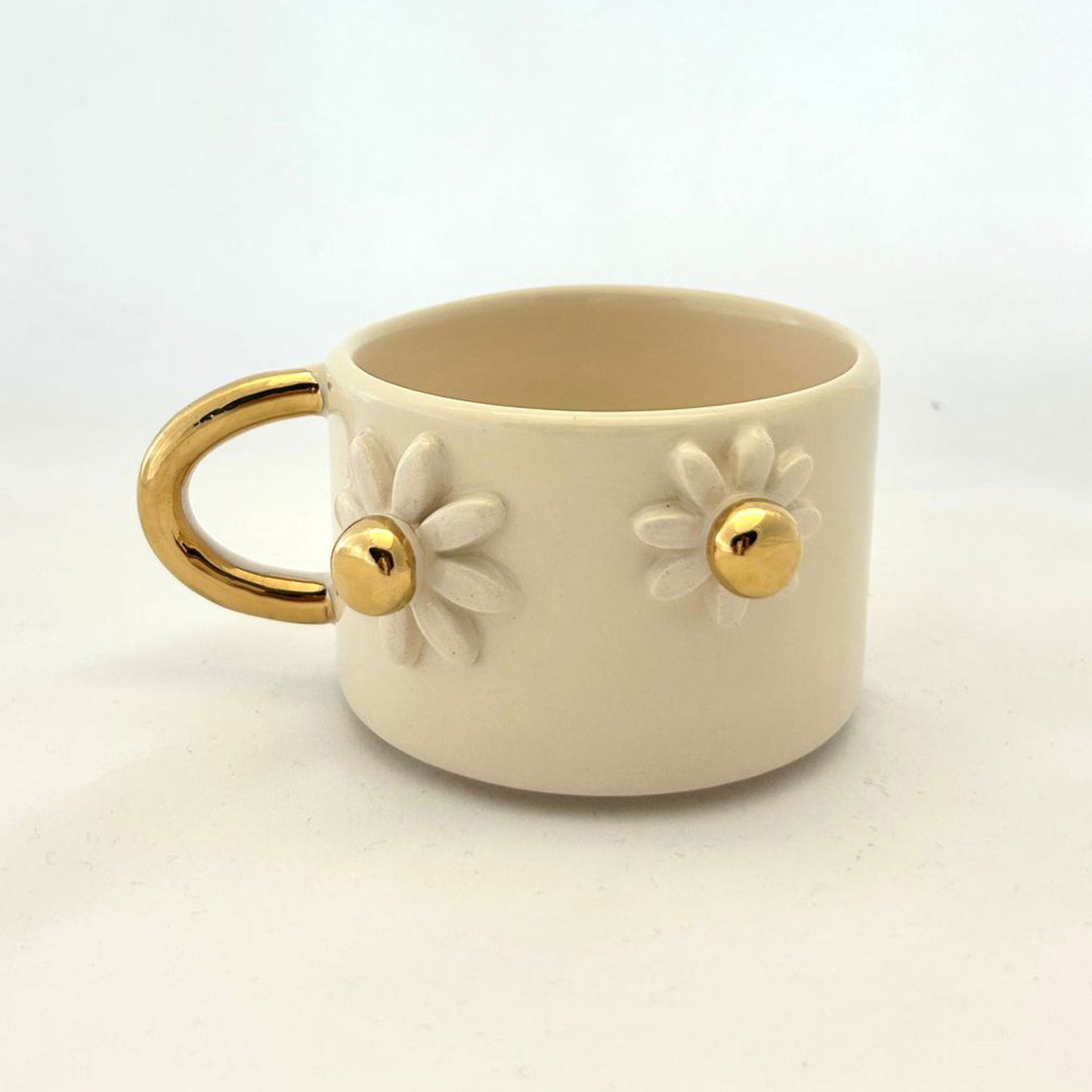 "Papatya" - Handgemachte Keramiktasse | 24k Gold