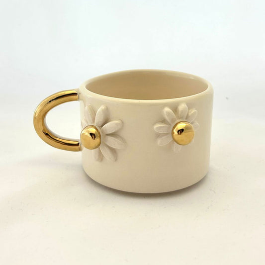 "Papatya" - Handgemachte Keramiktasse | 24k Gold