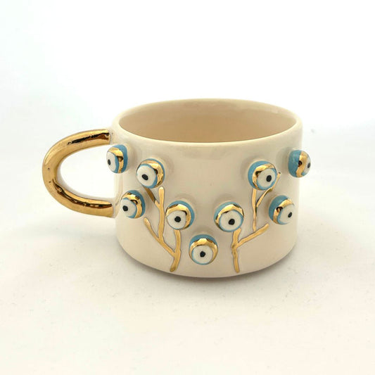 "Baum" - Handgemachte Keramiktasse | 24k Gold