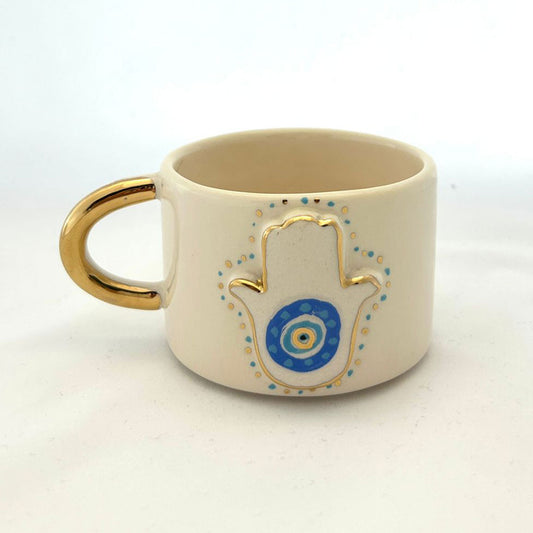 "Fatima" - Handgemachte Keramiktasse | 24k Gold